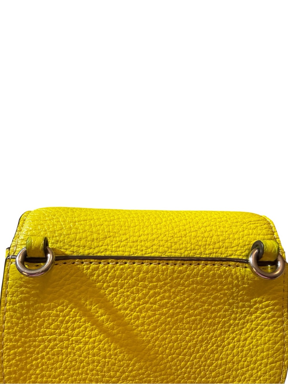 Coach Mini Pebbled Leather Crossbody in Bright Yellow w/Silver Hardware, Rare! - Picture 12 of 12